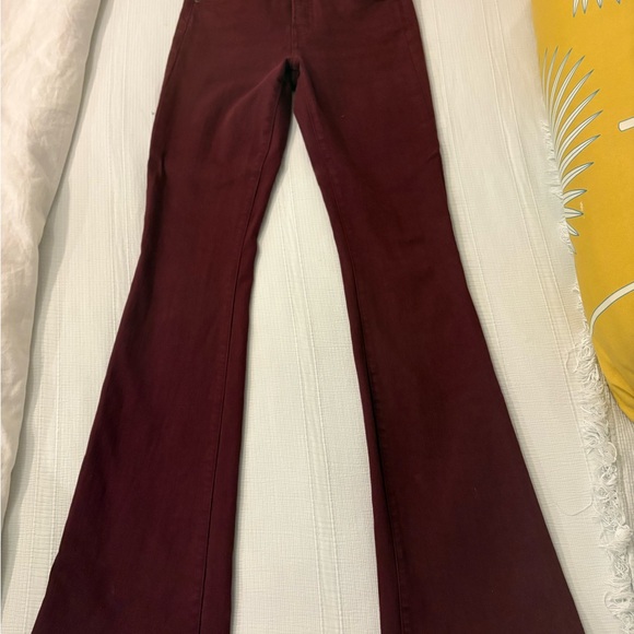 Veronica Beard Beverly skinny high rise flare burgundy Jeans - Picture 1 of 4